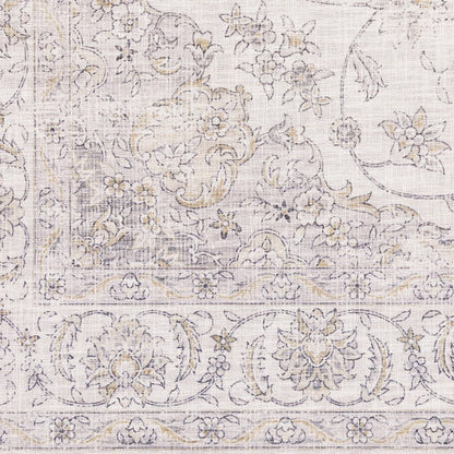 8' X 10' Beige And Gold Oriental Distressed Area Rug