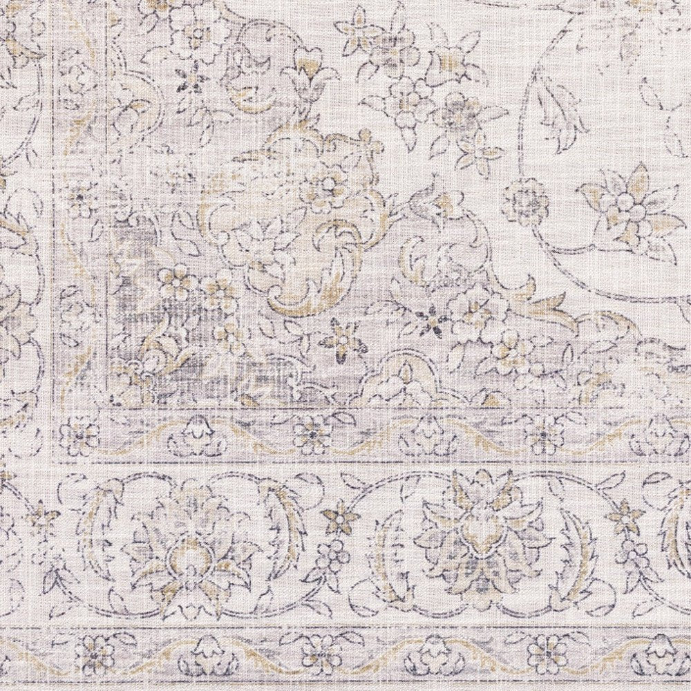 8' X 10' Beige And Gold Oriental Distressed Area Rug