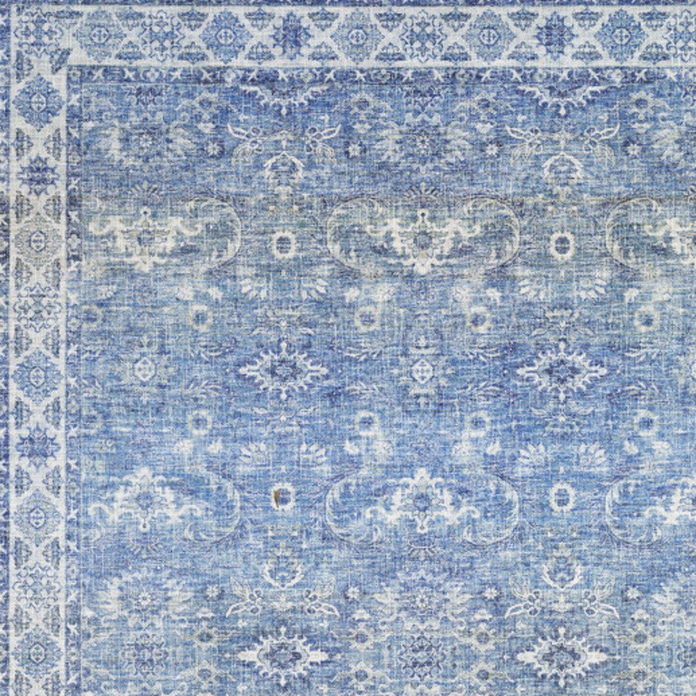 8' X 10' Blue and Gray Oriental Power Loom Area Rug