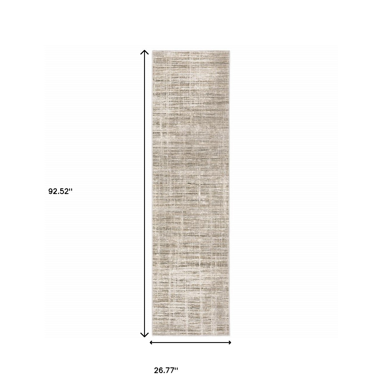 2' X 8' Beige Grey Ivory Tan And Brown Abstract Power Loom Stain Resistant Runner Rug