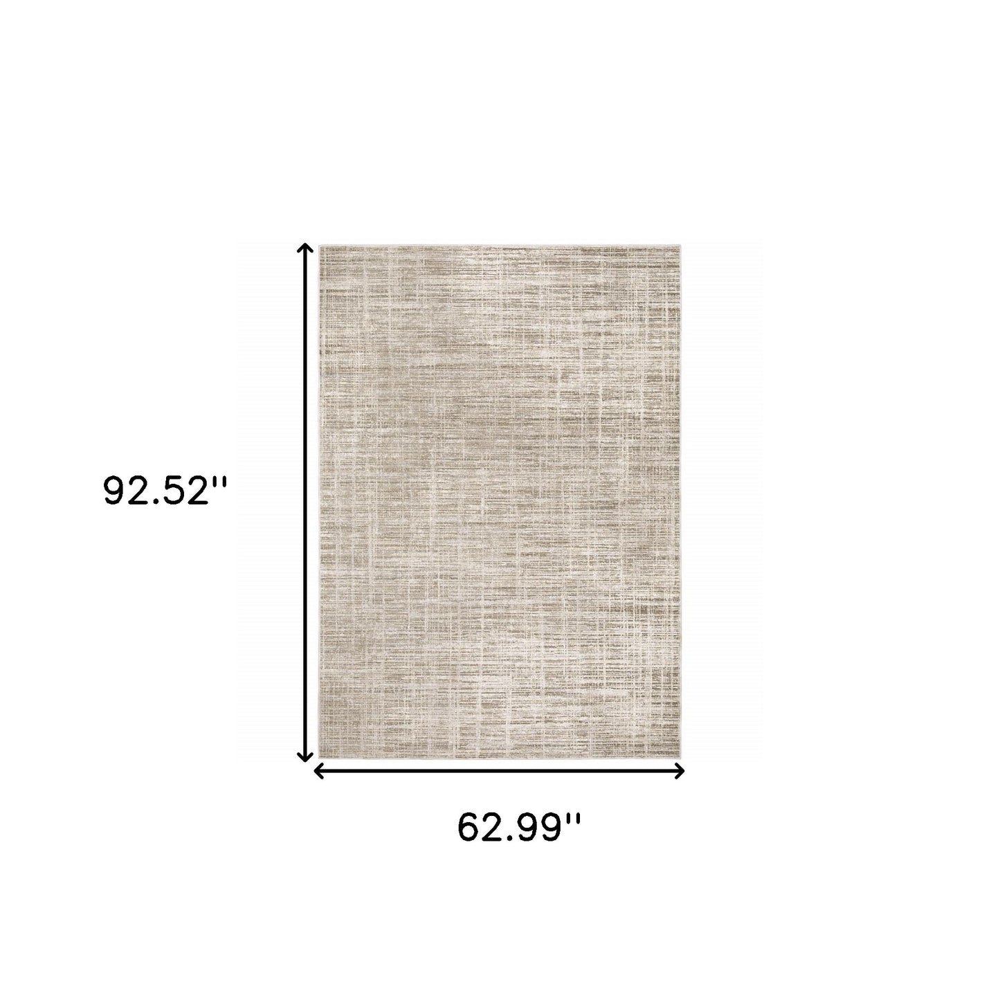 5' X 8' Beige Grey Ivory Tan And Brown Abstract Power Loom Stain Resistant Area Rug