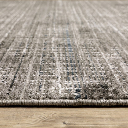 7' X 10' Charcoal And Gray Abstract Distressed Area Rug
