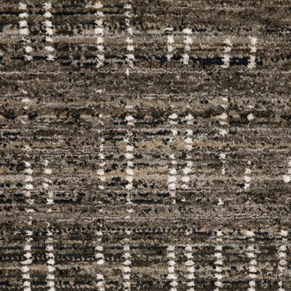 7' X 10' Charcoal And Gray Abstract Distressed Area Rug
