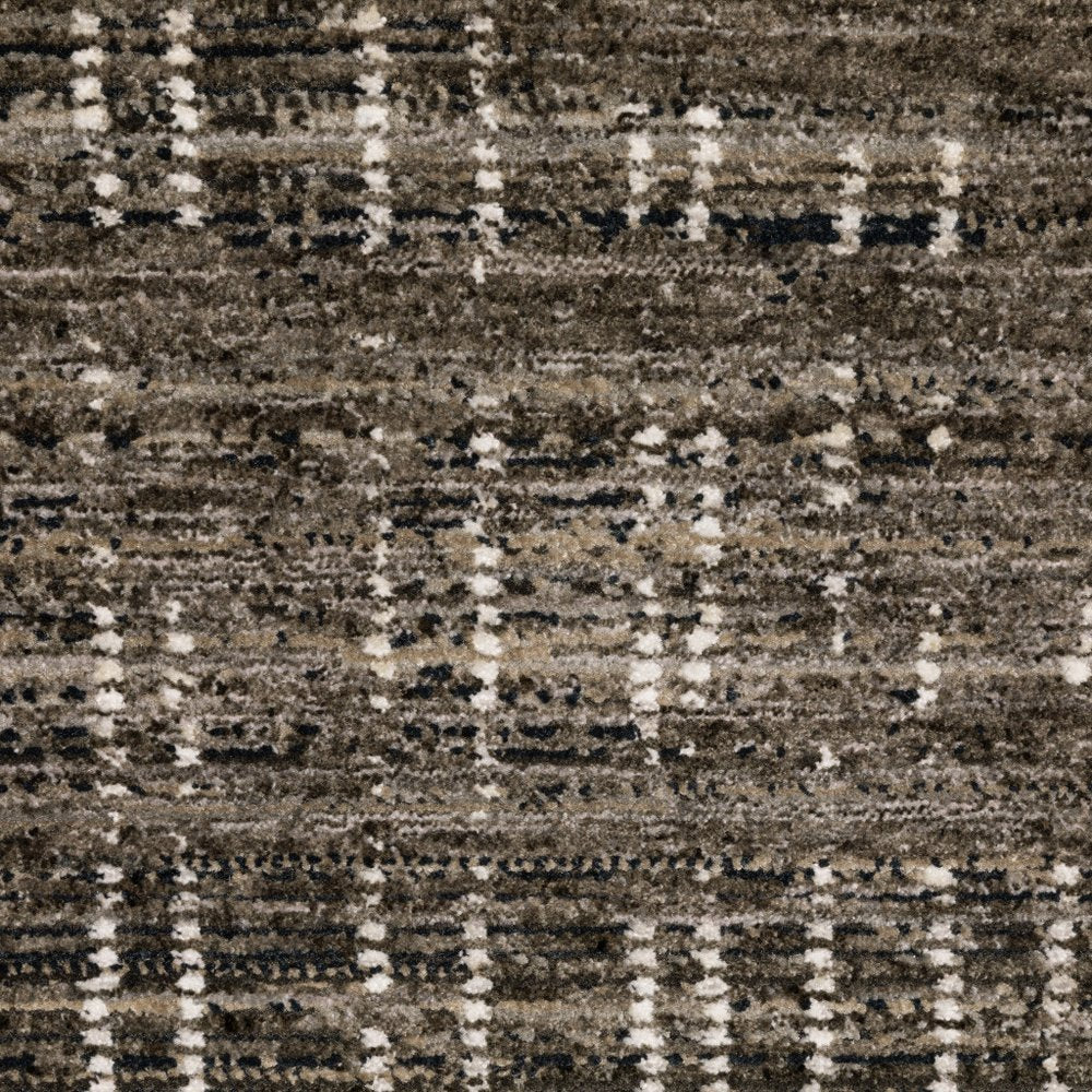 7' X 10' Charcoal And Gray Abstract Distressed Area Rug