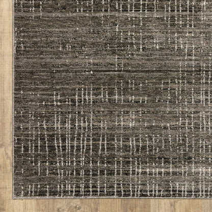 7' X 10' Charcoal And Gray Abstract Distressed Area Rug