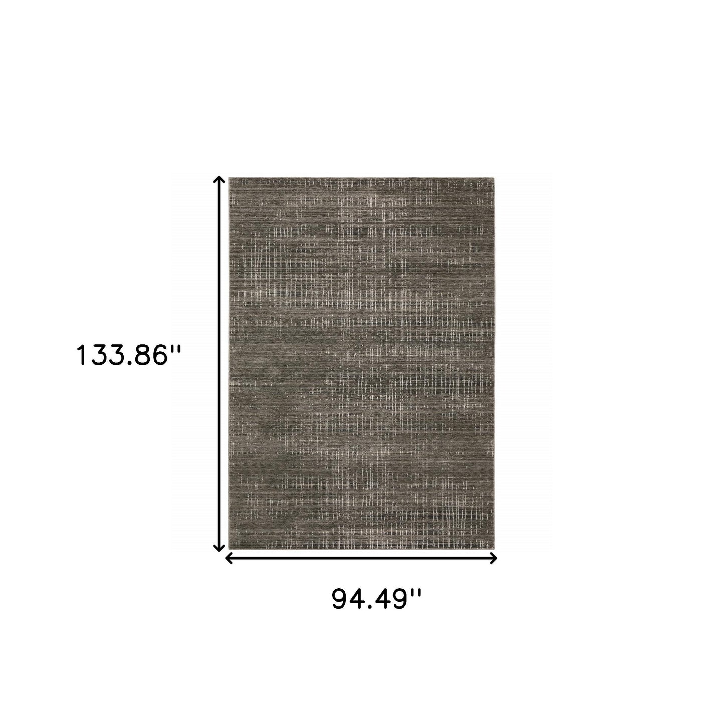 8' X 11' Charcoal Grey Grey Ivory Tan And Brown Abstract Power Loom Stain Resistant Area Rug