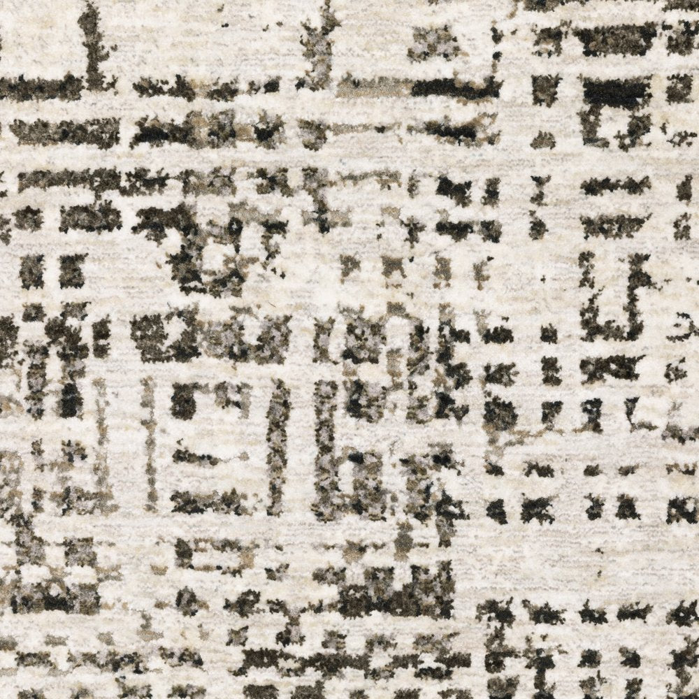 7' X 10' Ivory And Gray Abstract Area Rug