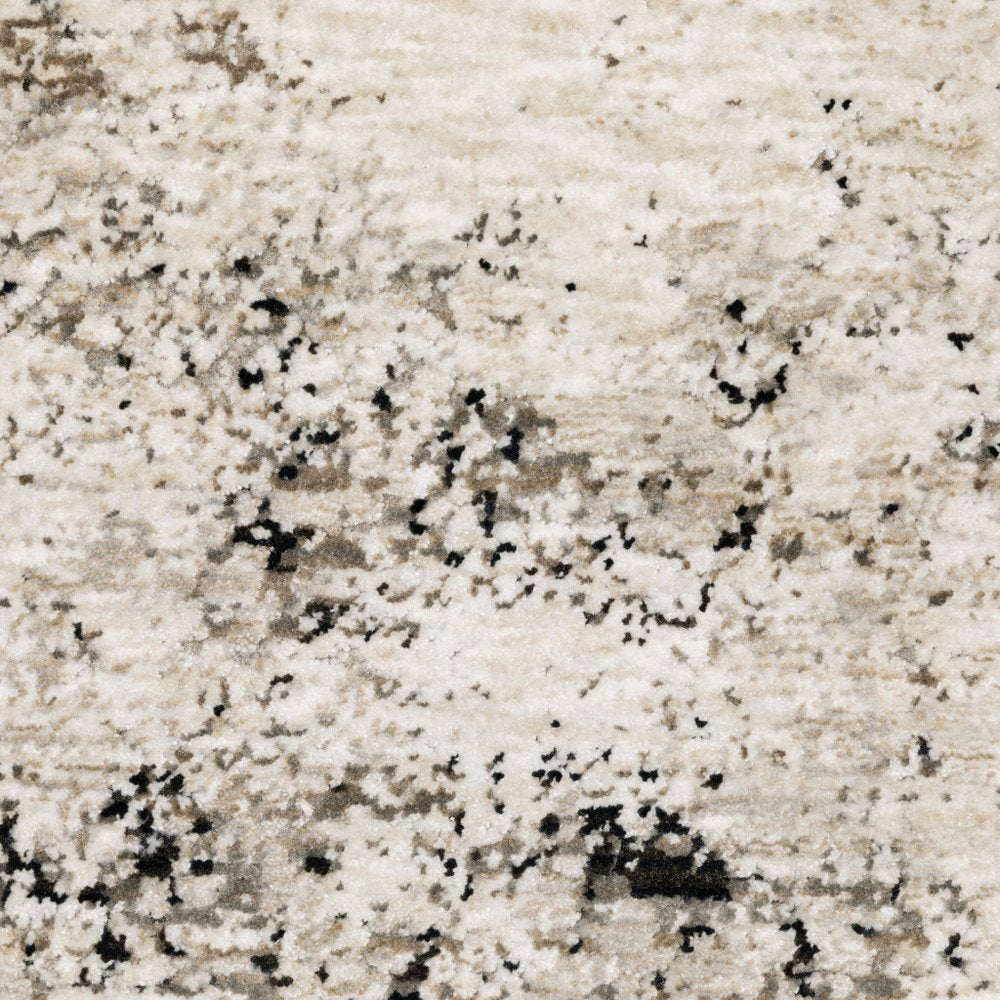 7' X 10' Ivory And Gray Abstract Area Rug