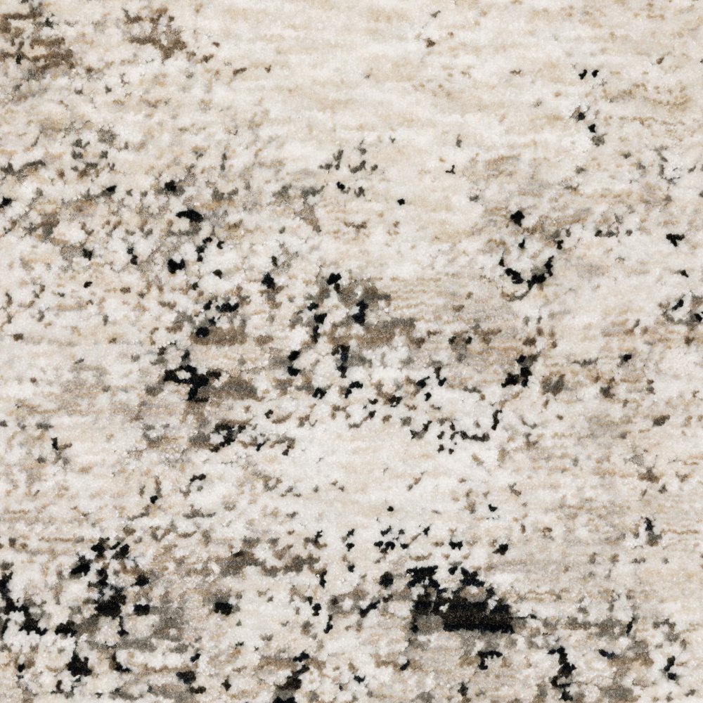 8' X 11' Ivory And Gray Abstract Area Rug