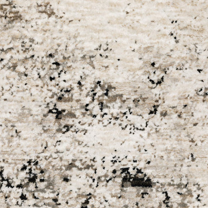 8' X 11' Ivory And Gray Abstract Area Rug