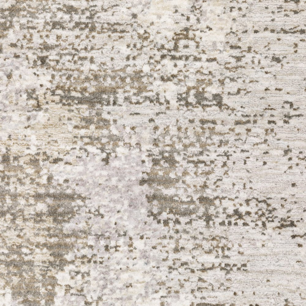 7' X 10' Ivory And Beige Abstract Distressed Area Rug
