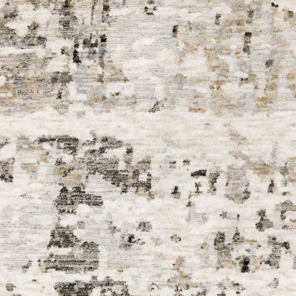 8' X 11' Gray And Beige Abstract Distressed Area Rug