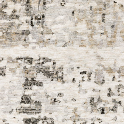 8' X 11' Gray And Beige Abstract Distressed Area Rug