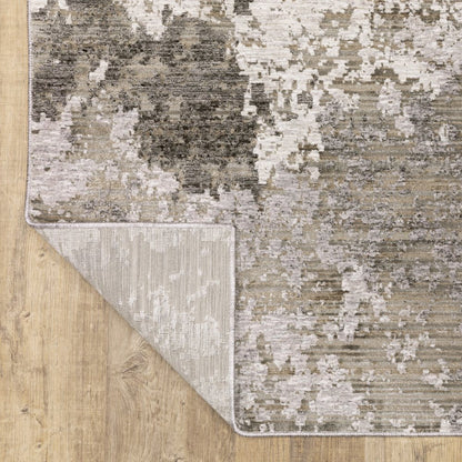 7' X 10' Gray And Ivory Abstract Distressed Area Rug