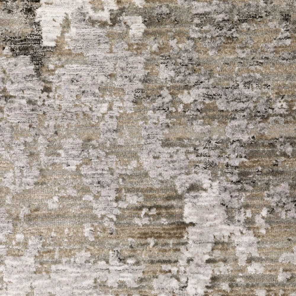 8' X 11' Gray And Ivory Abstract Distressed Area Rug