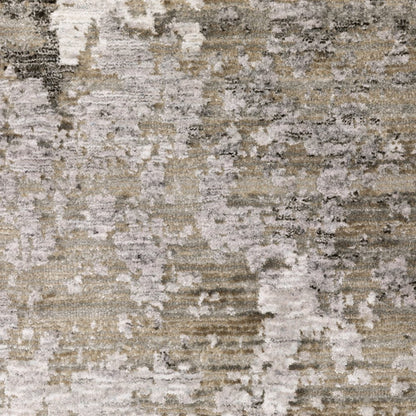 8' X 11' Gray And Ivory Abstract Distressed Area Rug