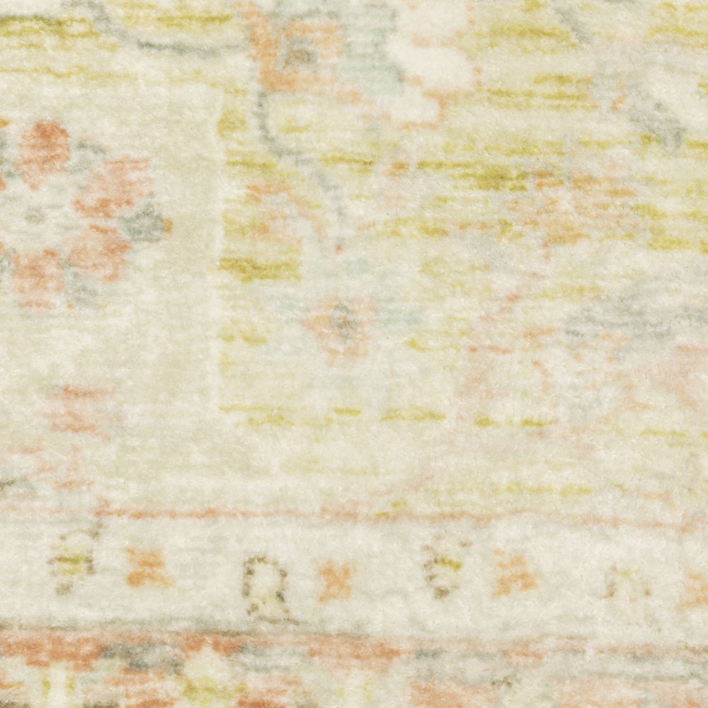 8' X 10' Orange And Blue Abstract Distressed Area Rug