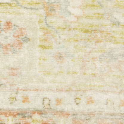 8' X 10' Orange And Blue Abstract Distressed Area Rug