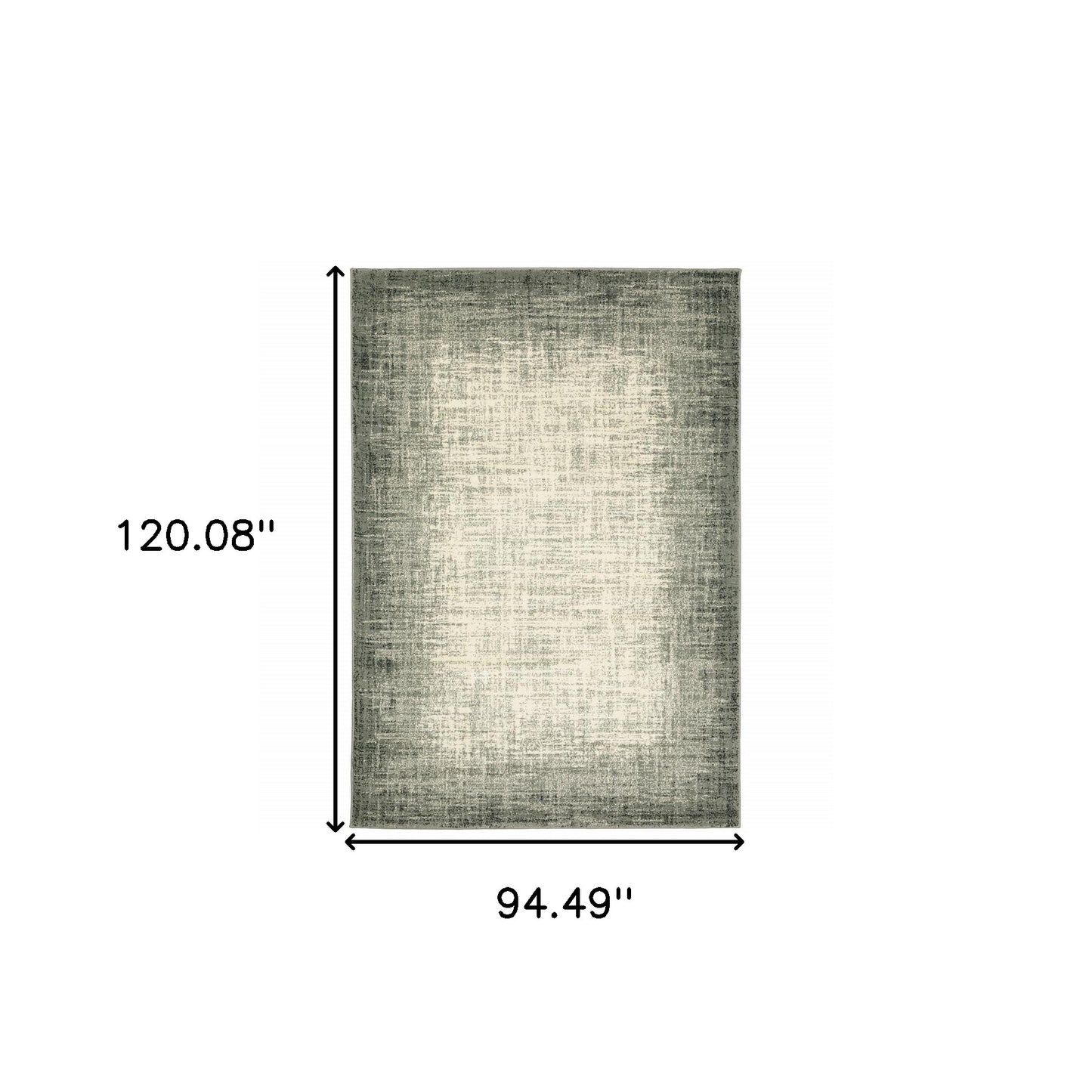 8' X 10' Grey Beige And Blue Power Loom Stain Resistant Area Rug