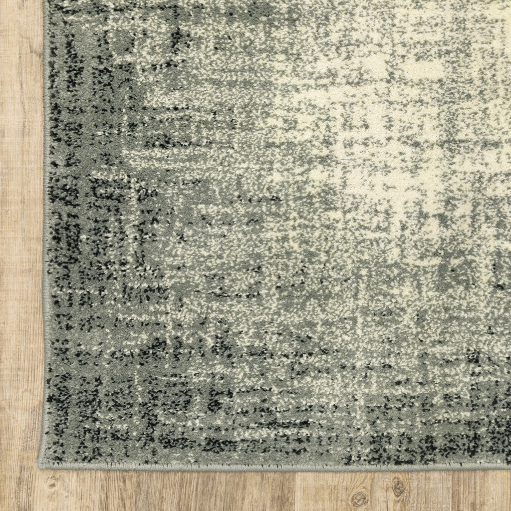 8' X 10' Grey Beige And Blue Power Loom Stain Resistant Area Rug