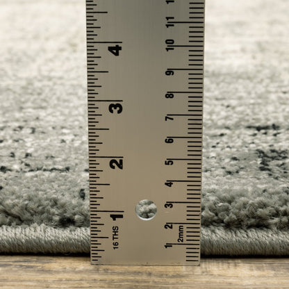 10' X 13' Grey Beige And Blue Power Loom Stain Resistant Area Rug