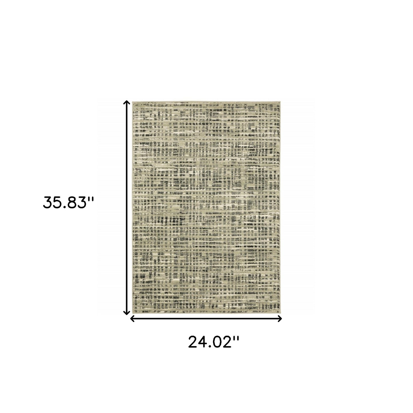 2' X 3' Beige Grey Ivory And Sage Blue Geometric Power Loom Stain Resistant Area Rug