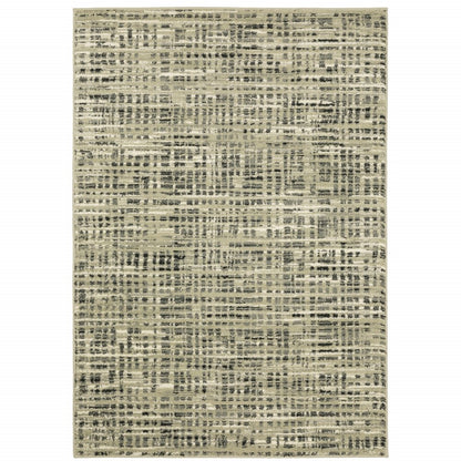 10' X 13' Beige And Gray Geometric Distressed Area Rug