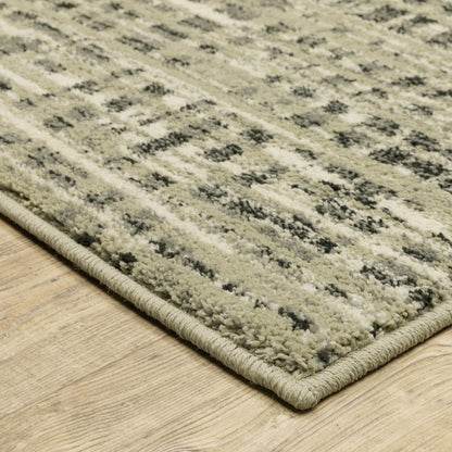 10' X 13' Beige And Gray Geometric Distressed Area Rug