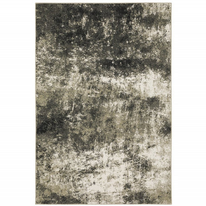 7' X 9' Charcoal And Beige Abstract Area Rug