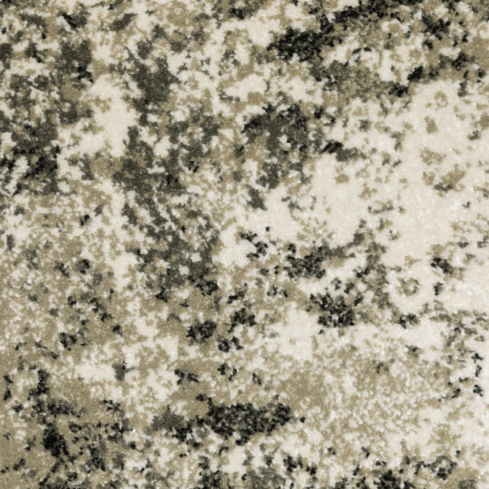 8' X 10' Charcoal And Beige Abstract Area Rug