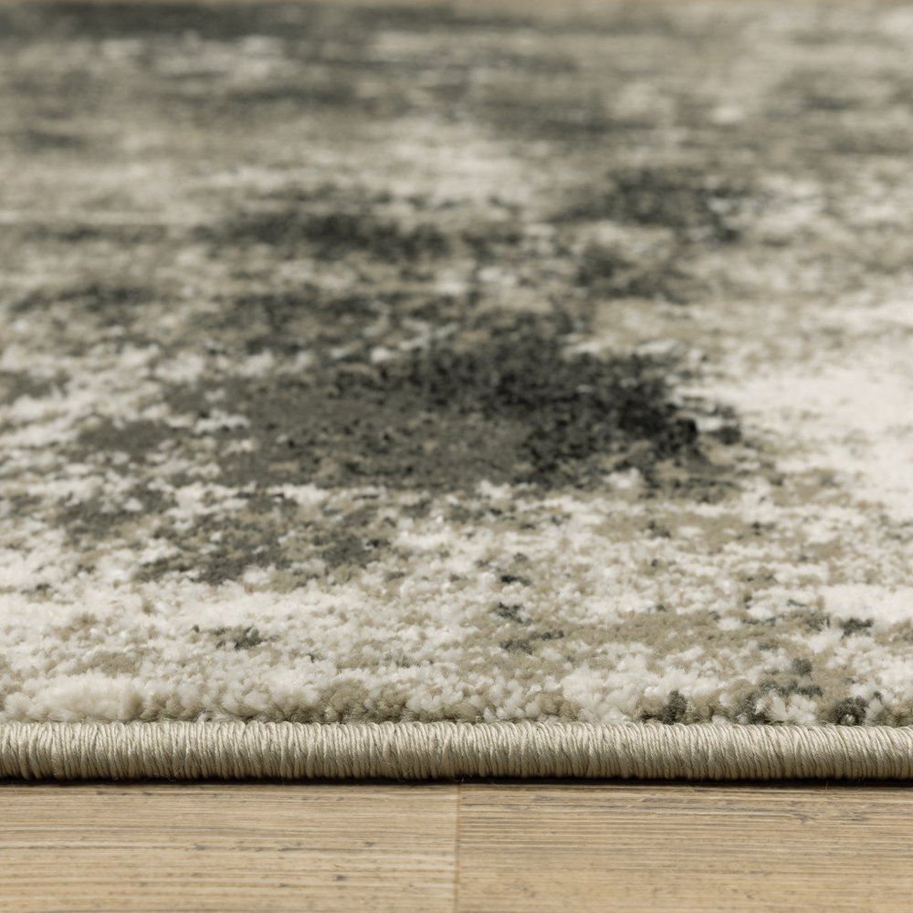 10' X 13' Charcoal And Beige Abstract Area Rug