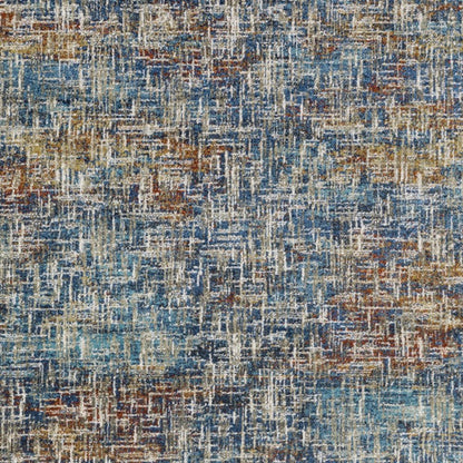 7' X 9' Blue And Beige Abstract Area Rug