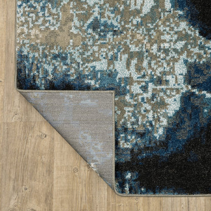 8' X 10' Blue And Beige Abstract Area Rug