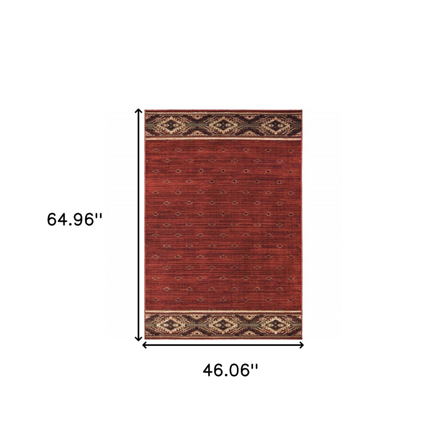 4' X 6' Berry Gold And Ivory Southwestern Power Loom Stain Resistant Area Rug