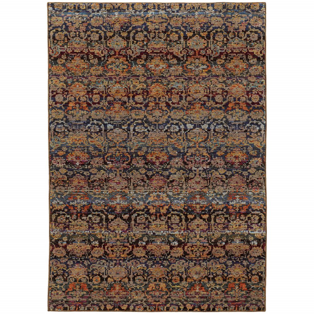 2' X 3' Blue And Ivory Ombre Area Rug