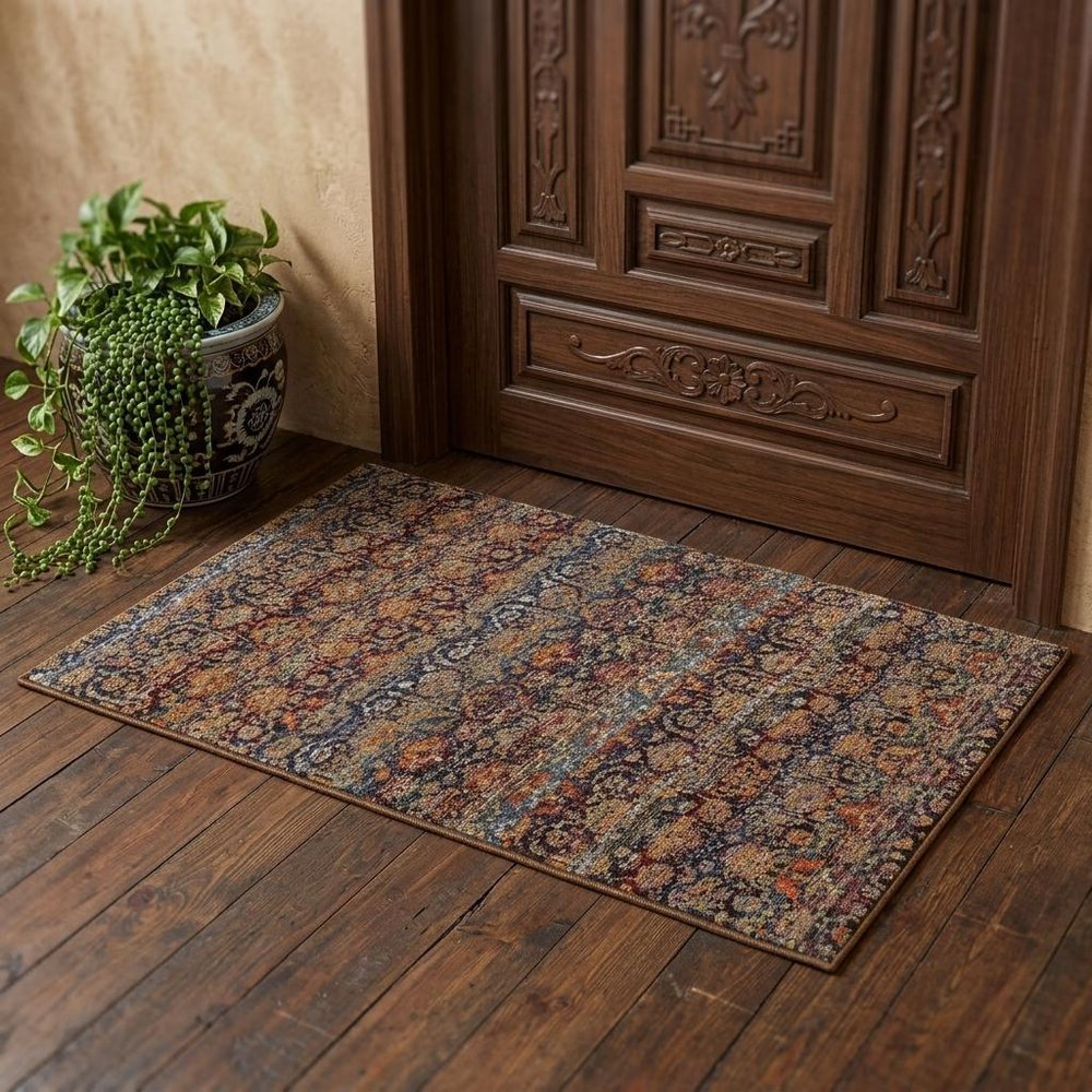 2' X 3' Blue And Ivory Ombre Area Rug