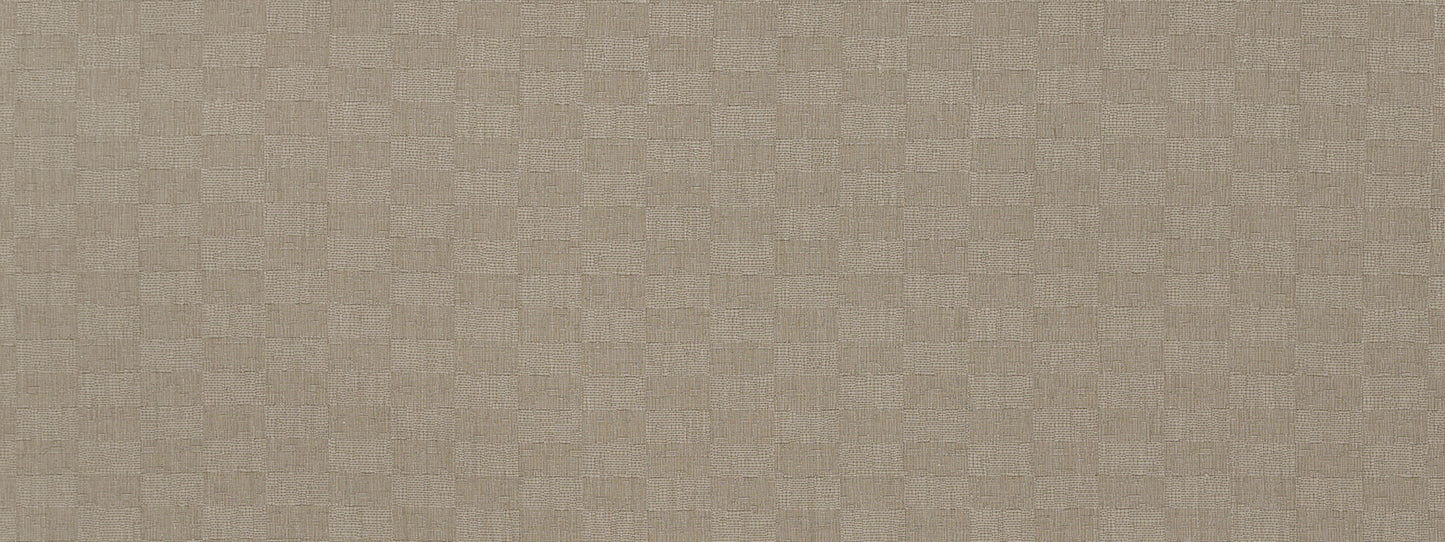 Beige textured fabric with a subtle woven checkerboard pattern.