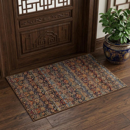 3' X 5' Blue And Ivory Ombre Area Rug