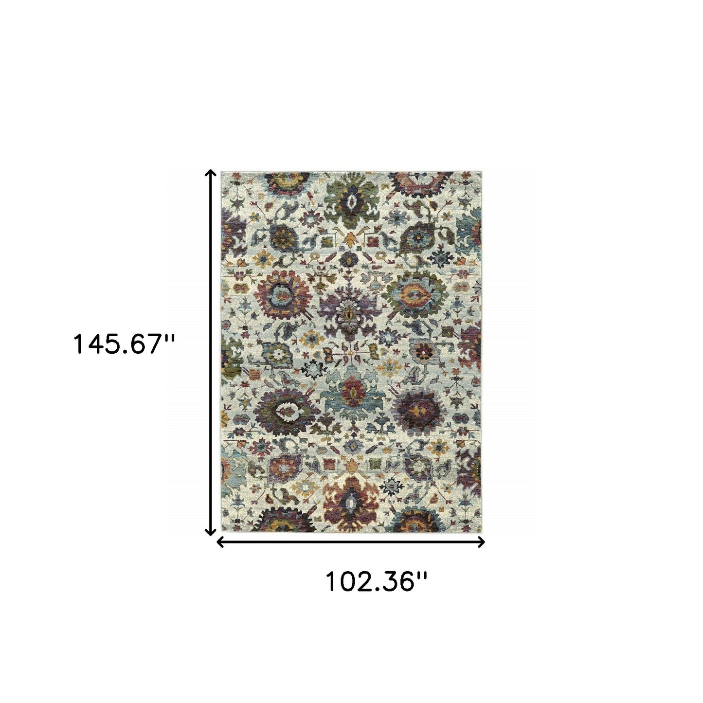 9' X 12' Purple and Gray Oriental Power Loom Area Rug