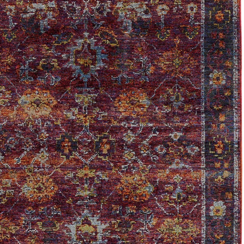 2' X 3' Red Purple And Gold Oriental Area Rug