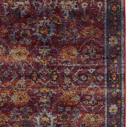 2' X 3' Red Purple And Gold Oriental Area Rug