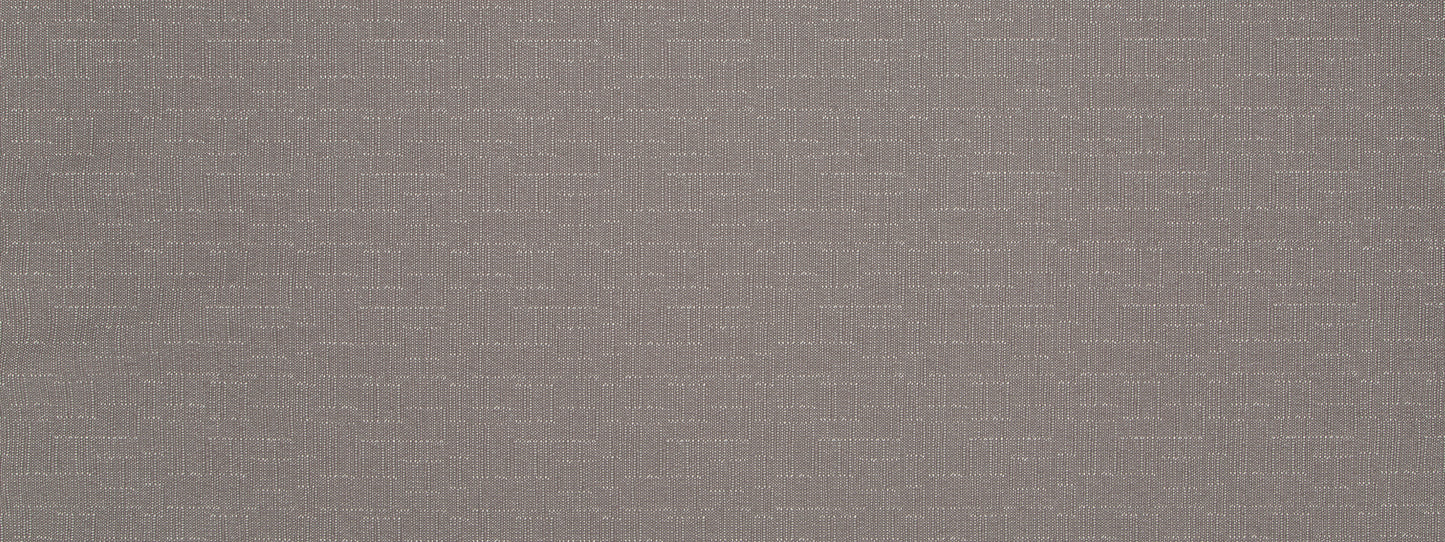 Close-up of light gray-beige woven upholstery fabric with a subtle grid texture.
