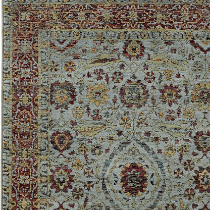 2' X 3' Blue And Red Oriental Area Rug