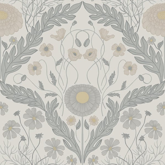 Galerie Wallcoverings Blomstermala Floral Galerie Wallcoverings  Silver Grey   - 51000