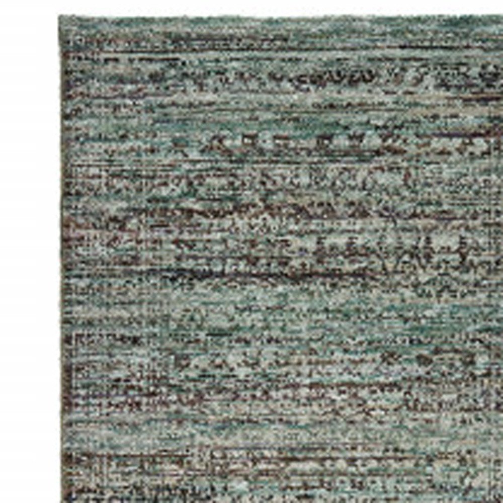 12' Blue And Purple Oriental Runner Rug