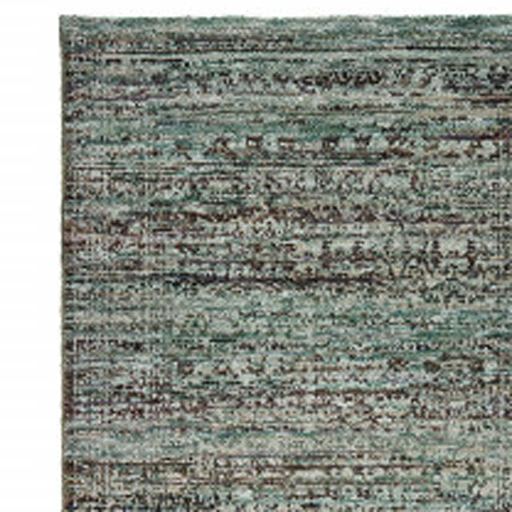 12' Blue And Purple Oriental Runner Rug