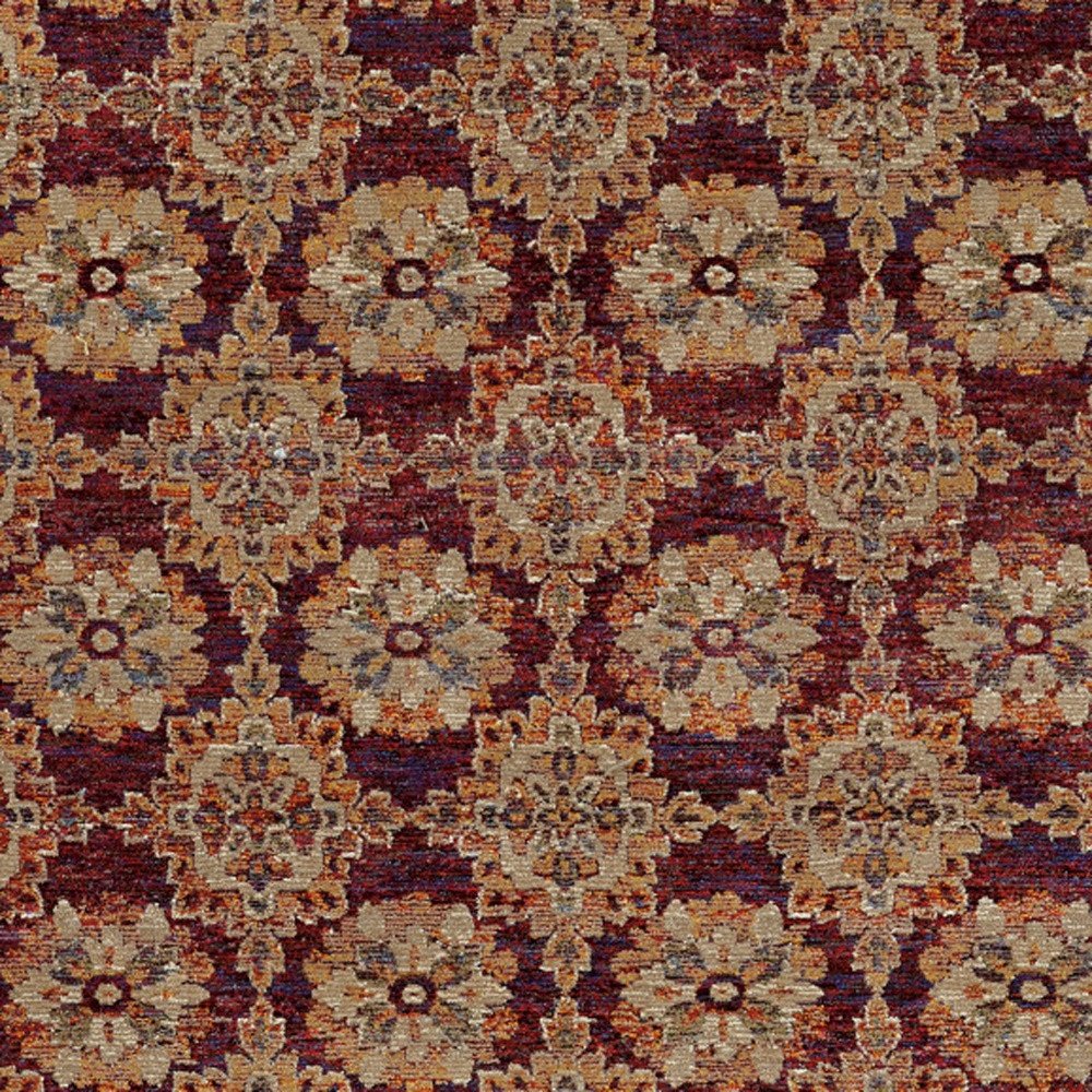 10' X 13' Red And Gold Oriental Area Rug