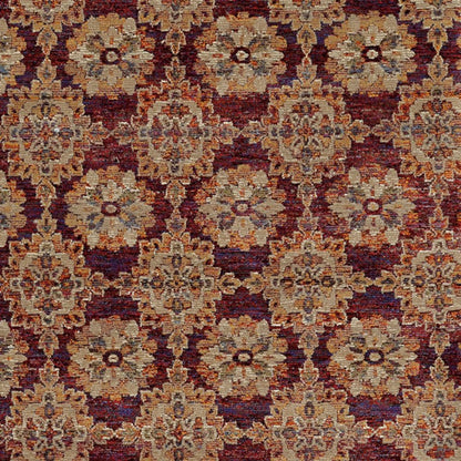 2' X 3' Red And Gold Oriental Area Rug
