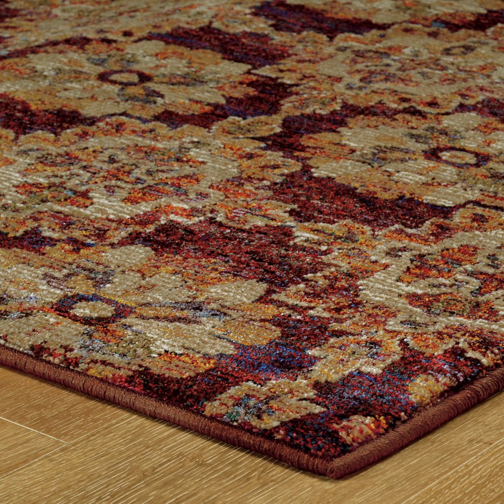 3' X 5' Red And Gold Oriental Area Rug