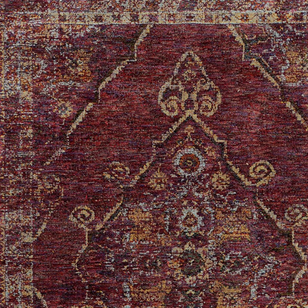 9' X 12' Red and Gold Oriental Power Loom Area Rug